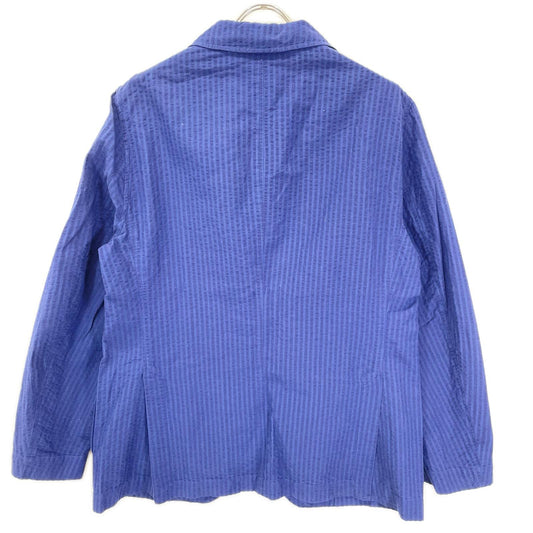 Bagutta バグッタ ブルー コットンリネン ストライプ シアサッカー シャツジャケット ガーメントダイ RICK_GL 09930 ジャケット