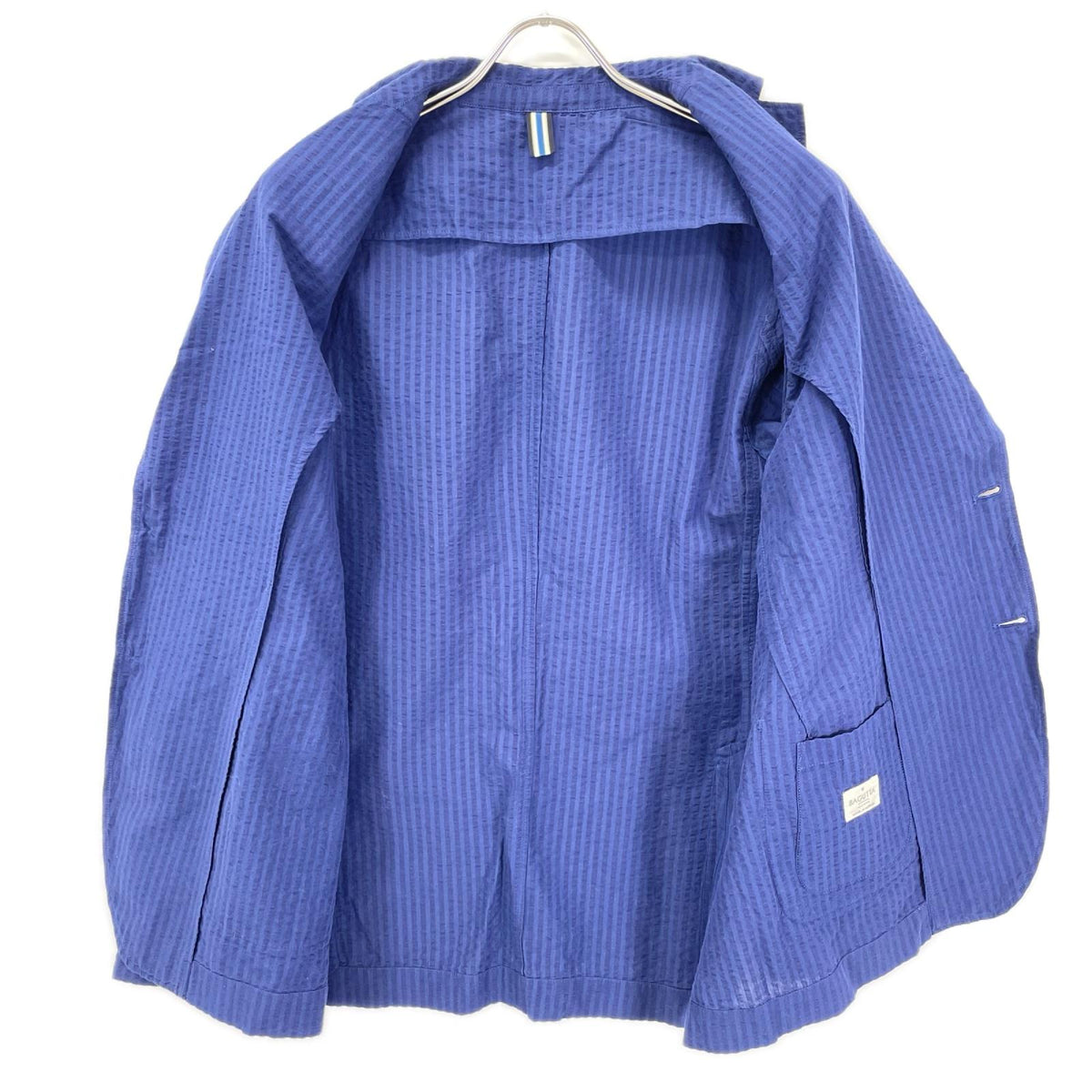 Bagutta バグッタ ブルー コットンリネン ストライプ シアサッカー シャツジャケット ガーメントダイ RICK_GL 09930 ジャケット