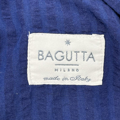 Bagutta バグッタ ブルー コットンリネン ストライプ シアサッカー シャツジャケット ガーメントダイ RICK_GL 09930 ジャケット