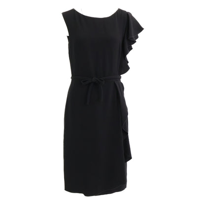 Max Mara Black Ruffle Sleeveless Dress