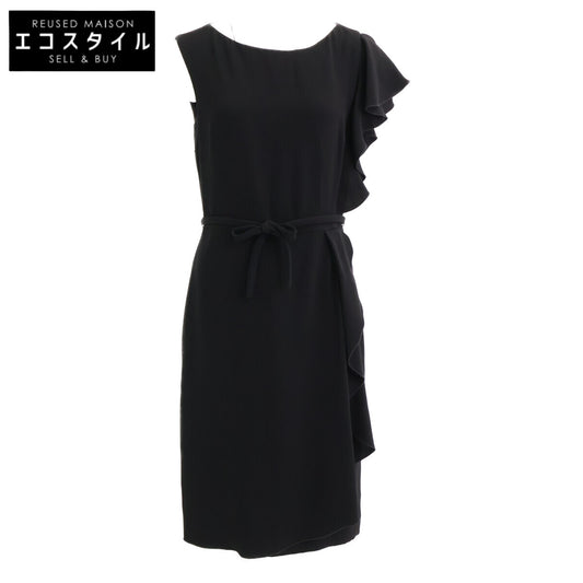 Max Mara Black Ruffle Sleeveless Dress