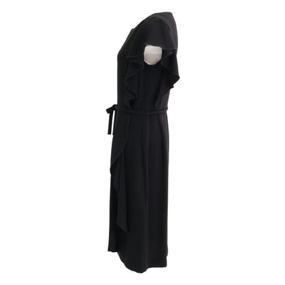 Max Mara Black Ruffle Sleeveless Dress