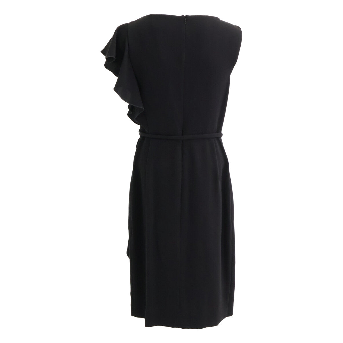 Max Mara Black Ruffle Sleeveless Dress