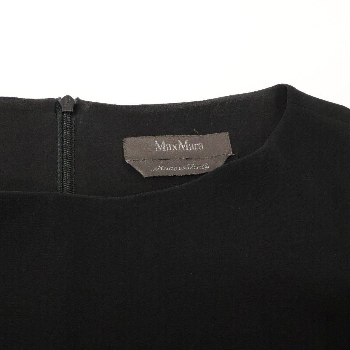 Max Mara Black Ruffle Sleeveless Dress