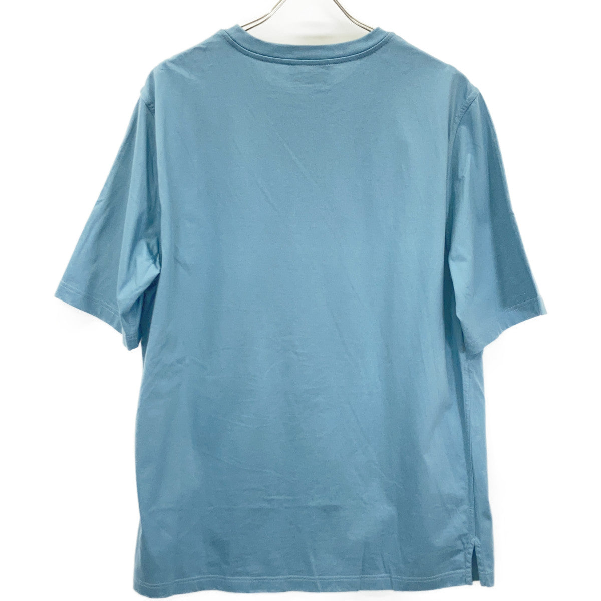 HERMES Embroidered Short Sleeve T-Shirt Blue