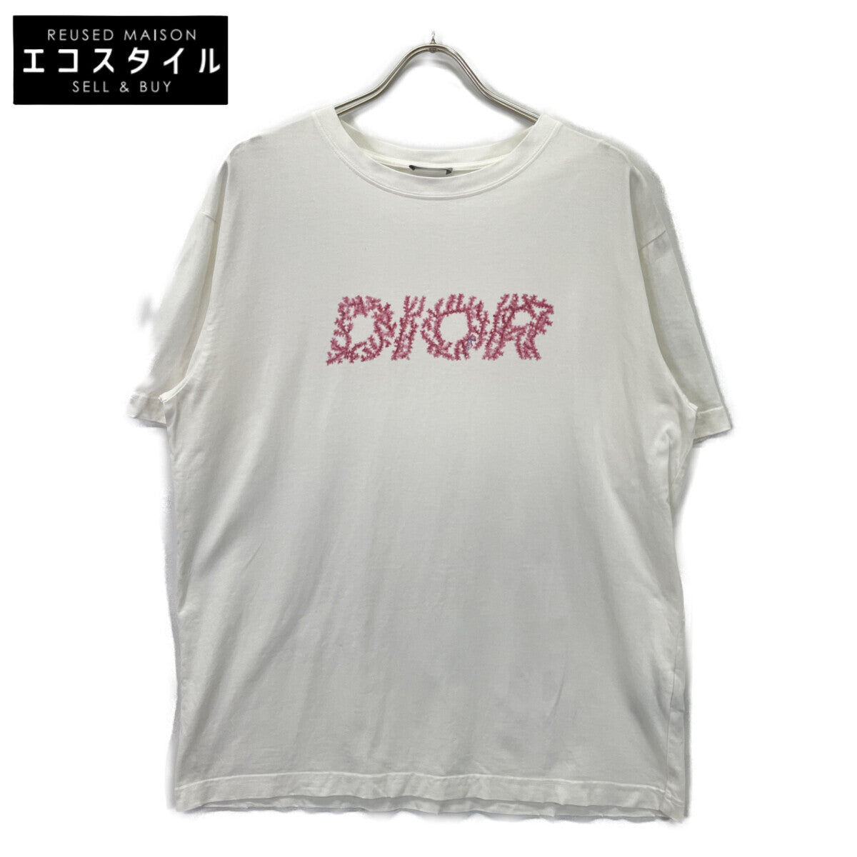 DIOR ディオール ホワイト×ピンク ロゴ 半袖Tシャツ　24ss トップス