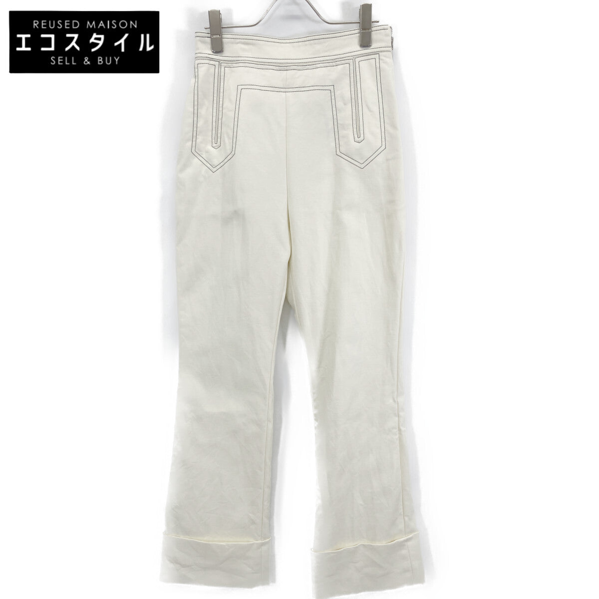Ivory Cotton Stitch Pants Bottoms 2 Ladies