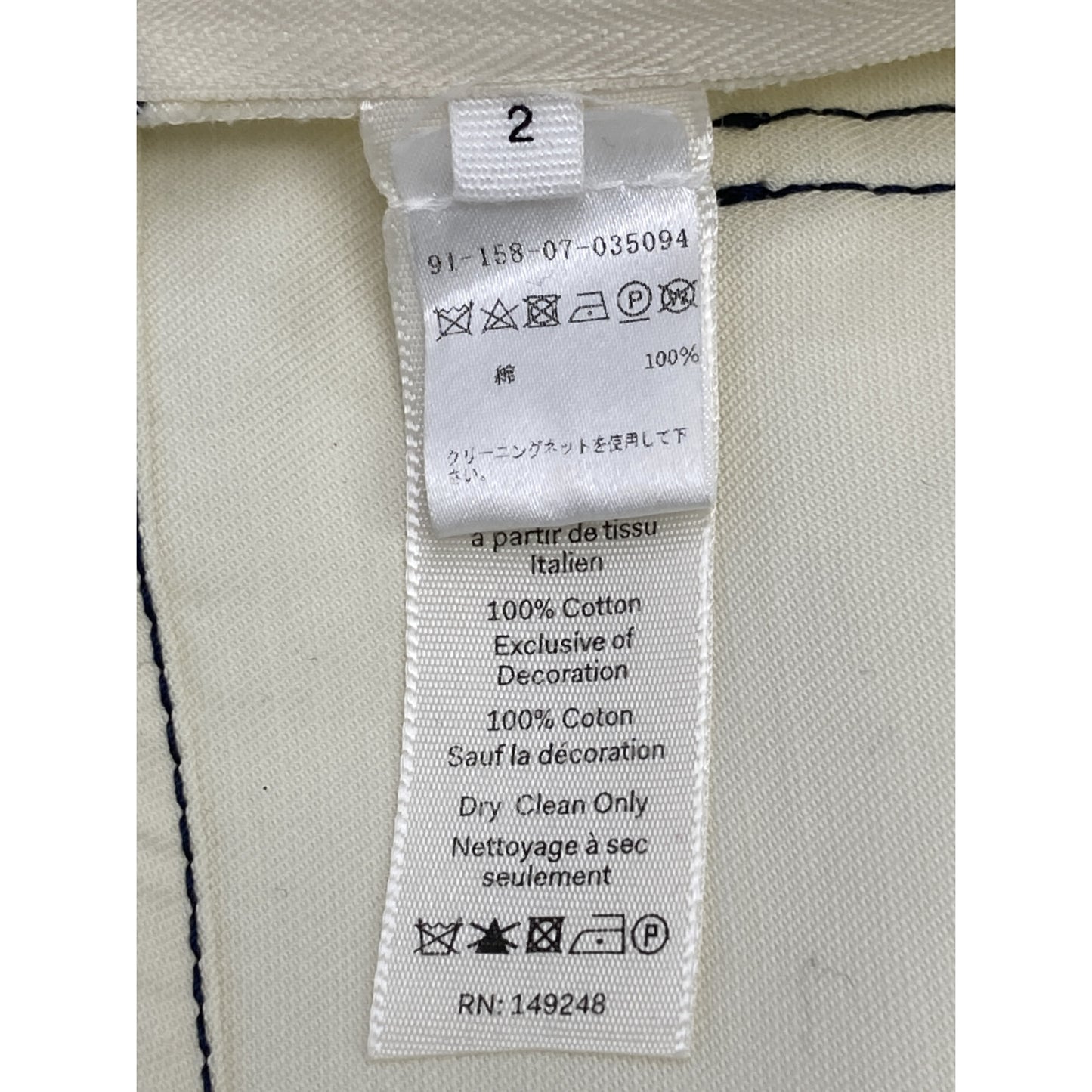 Ivory Cotton Stitch Pants Bottoms 2 Ladies