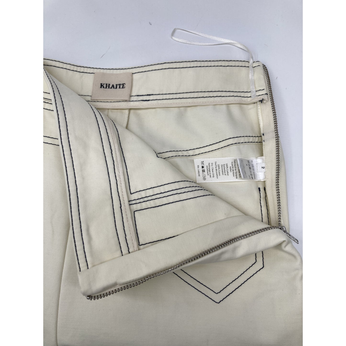 Ivory Cotton Stitch Pants Bottoms 2 Ladies