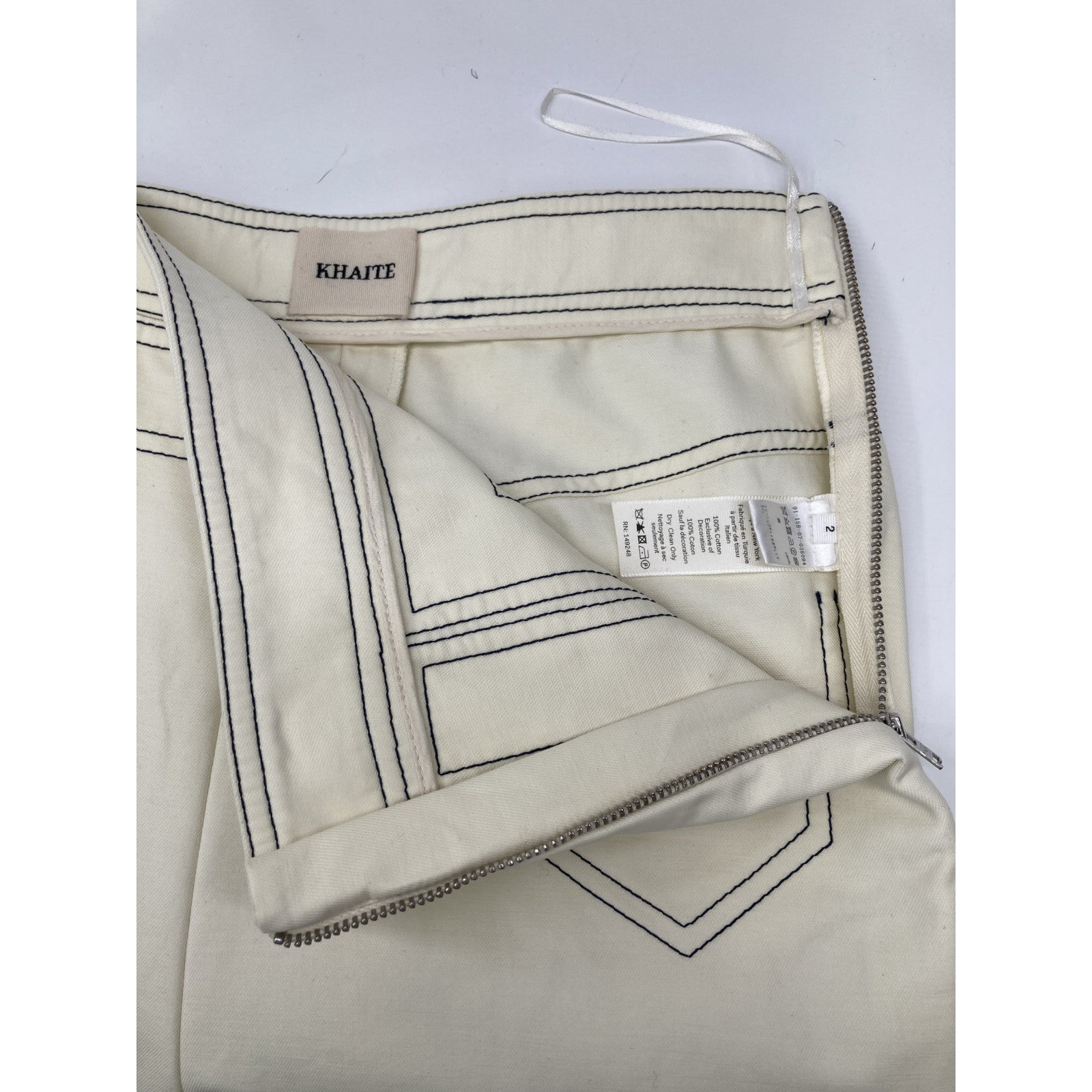 Ivory Cotton Stitch Pants Bottoms 2 Ladies