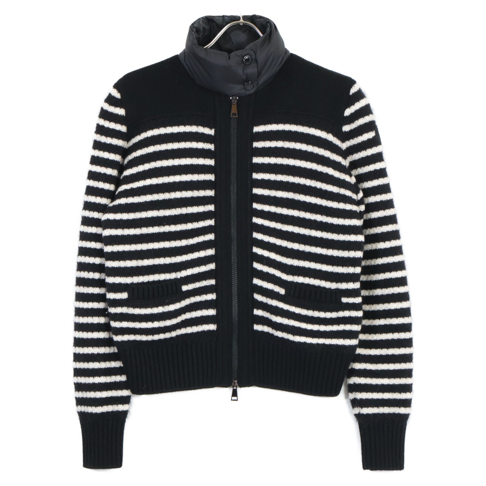 MONCLER モンクレール ブラック×ホワイト CARDIGAN TRICOT ボーダージャケット ジャケット