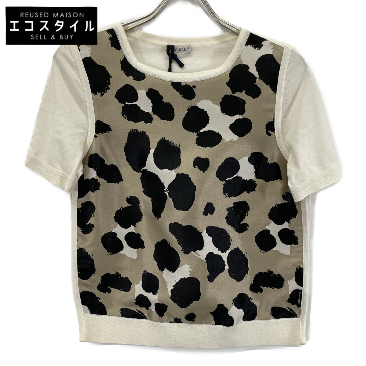 MONCLER モンクレール ベージュ MAGLIA TRICOT GIROCOLLO 半袖Tシャツ トップス