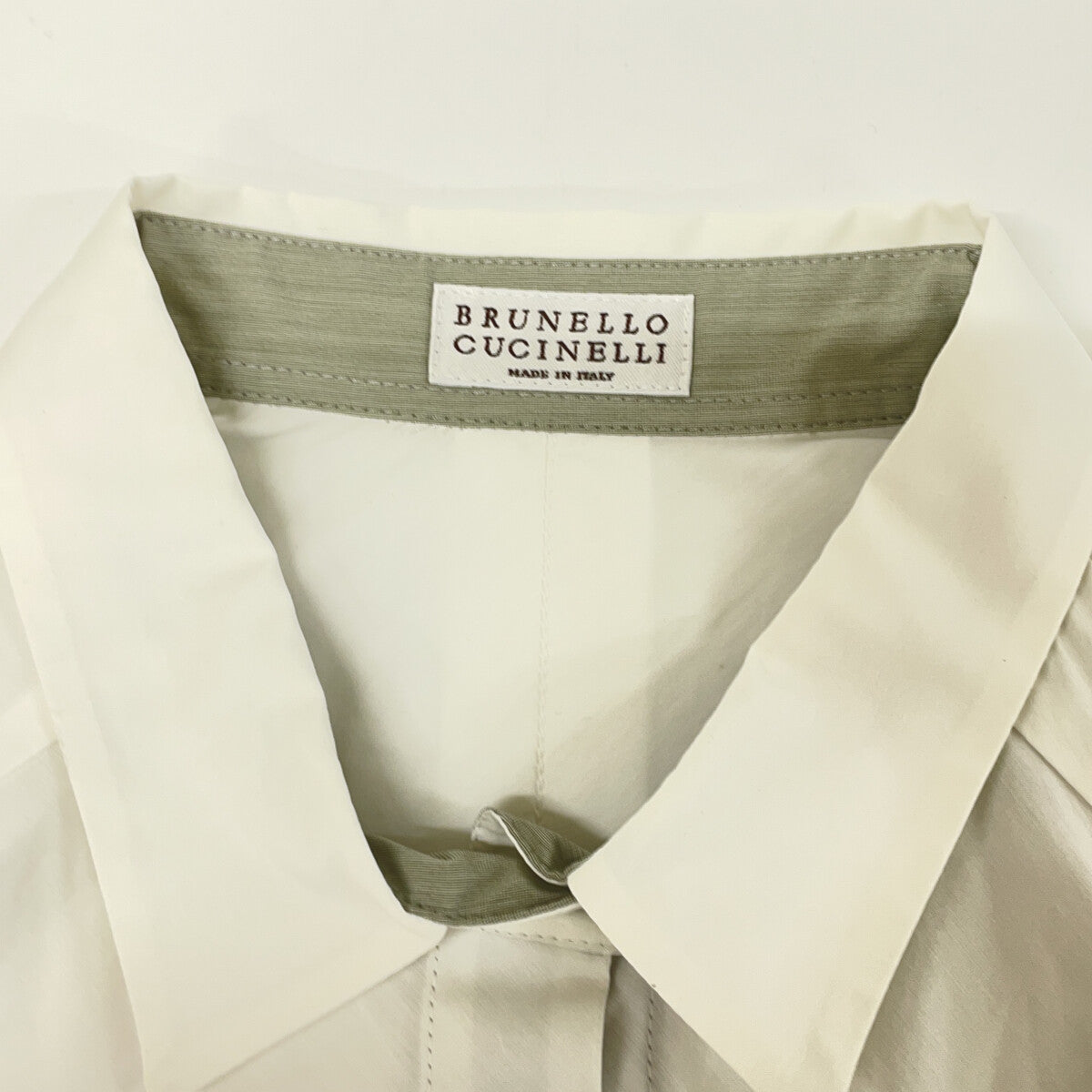 BRUNELLO CUCINELLI 布鲁奈罗·库奇内利 白色短袖长款衬衫 上衣