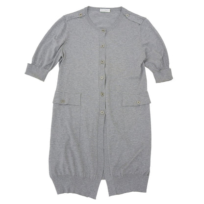 BRUNELLO CUCINELLI Long Cardigan Cotton Tops Women's Gray S Tops