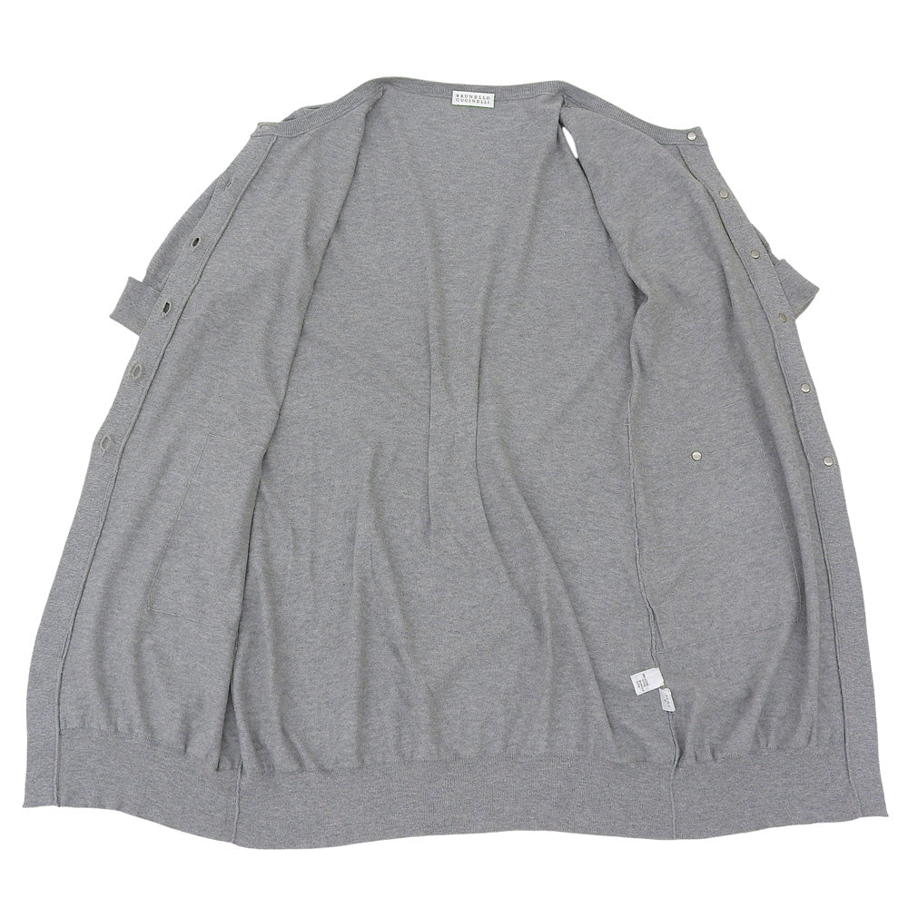 BRUNELLO CUCINELLI Long Cardigan Cotton Tops Women's Gray S Tops