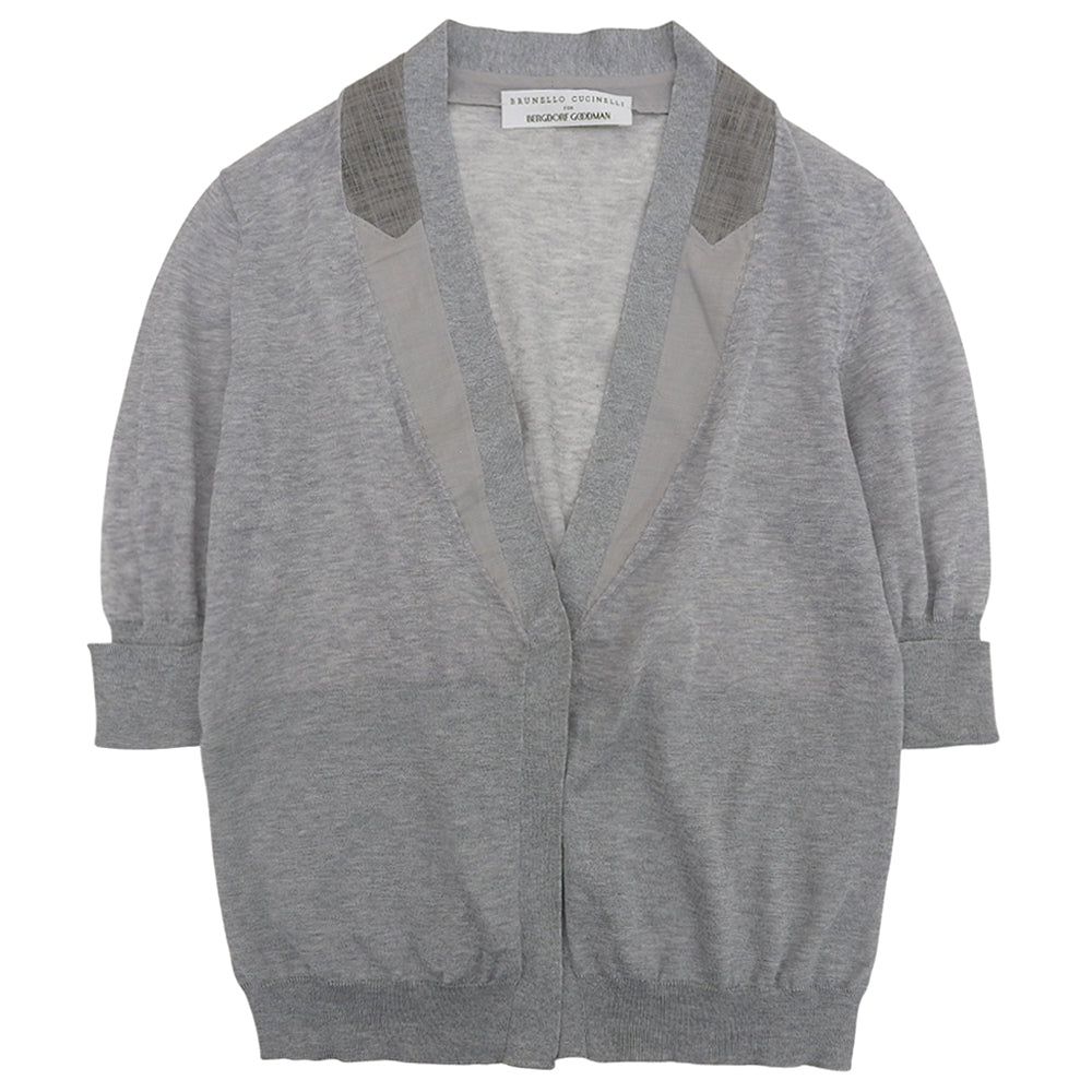 BRUNELLO CUCINELLI ブルネロクチネリ コットン デザイン カーディガン 1つボタン トップス レディース グレー XS トップス