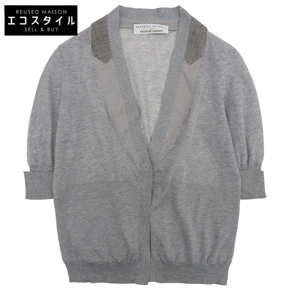 BRUNELLO CUCINELLI ブルネロクチネリ コットン デザイン カーディガン 1つボタン トップス レディース グレー XS トップス