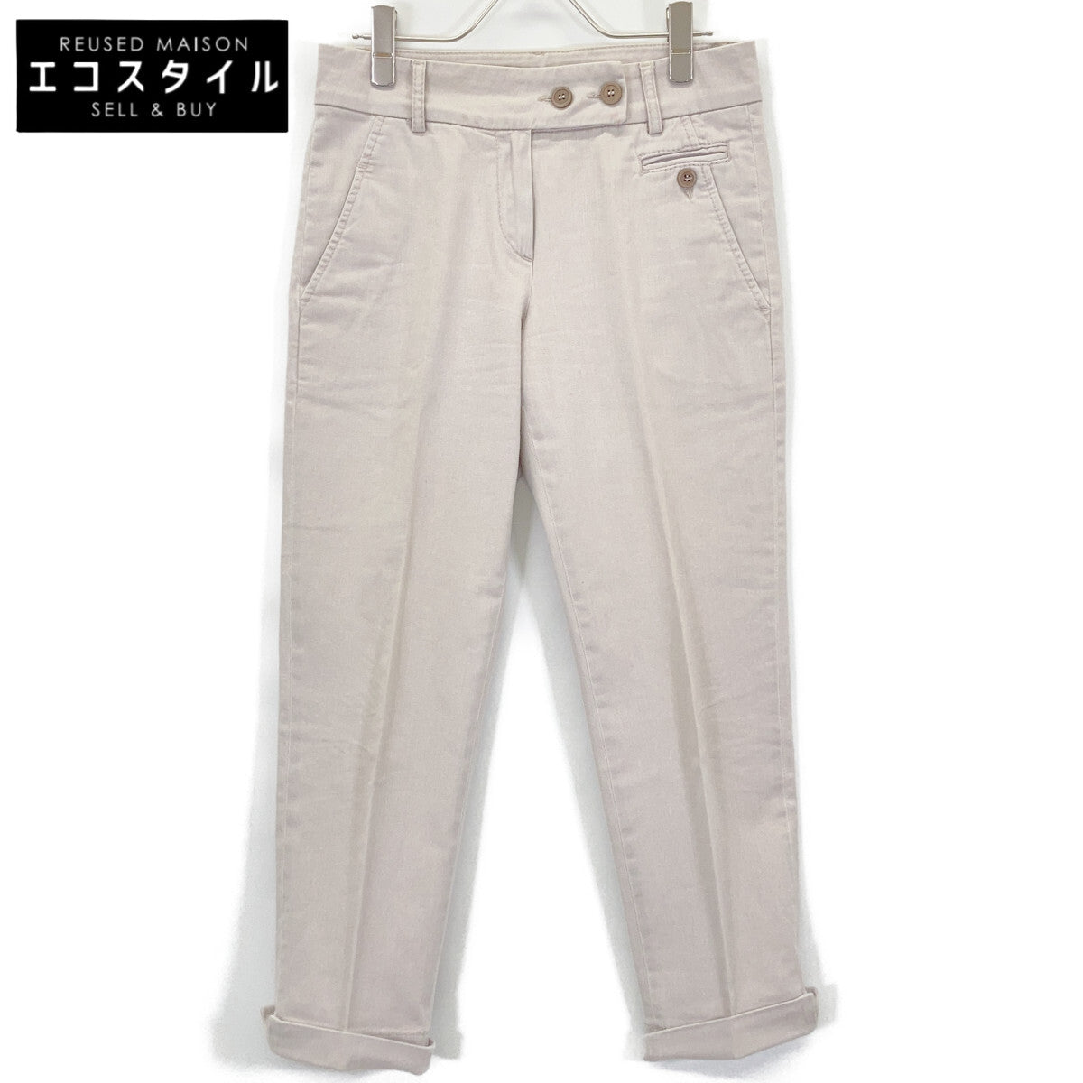 BRUNELLO CUCINELLI ブルネロクチネリ ライトグレーコットン パンツ ボトムス