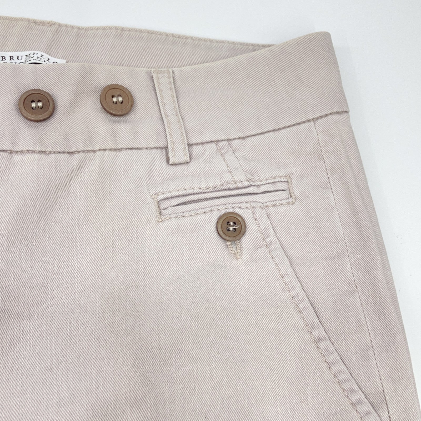 BRUNELLO CUCINELLI ブルネロクチネリ ライトグレーコットン パンツ ボトムス