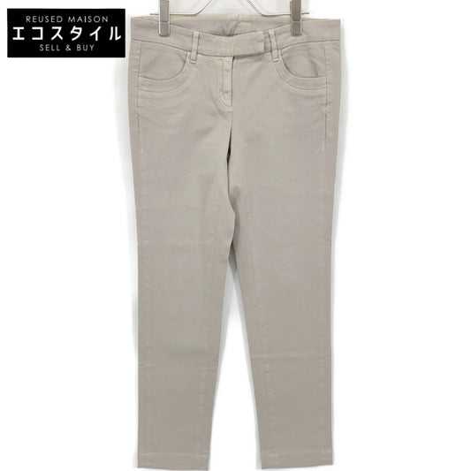 Greige cotton trousers, bottoms, 40, women's