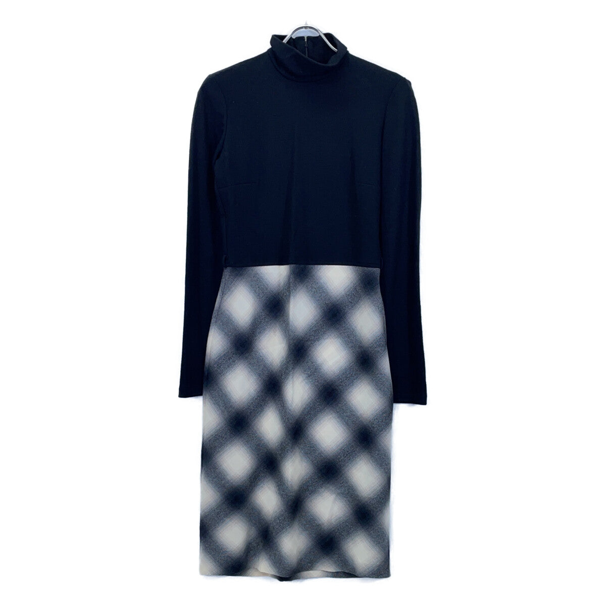 GUCCI Black x White 324373 Plaid Panel Dress