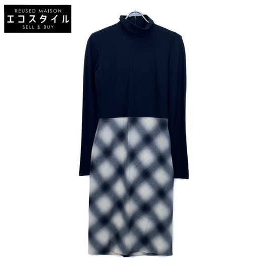 GUCCI Black x White 324373 Plaid Panel Dress