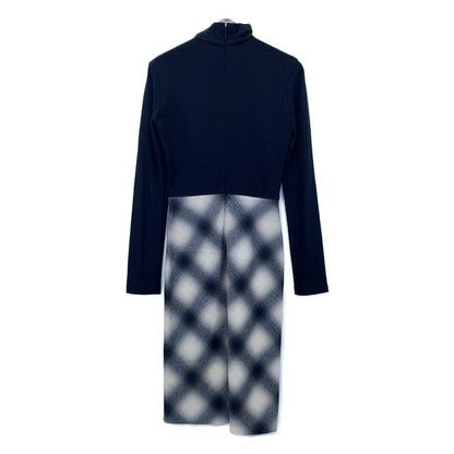 GUCCI Black x White 324373 Plaid Panel Dress