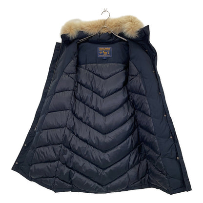 WOOLRICH Woolrich navy 152303 down coat with fox fur coat