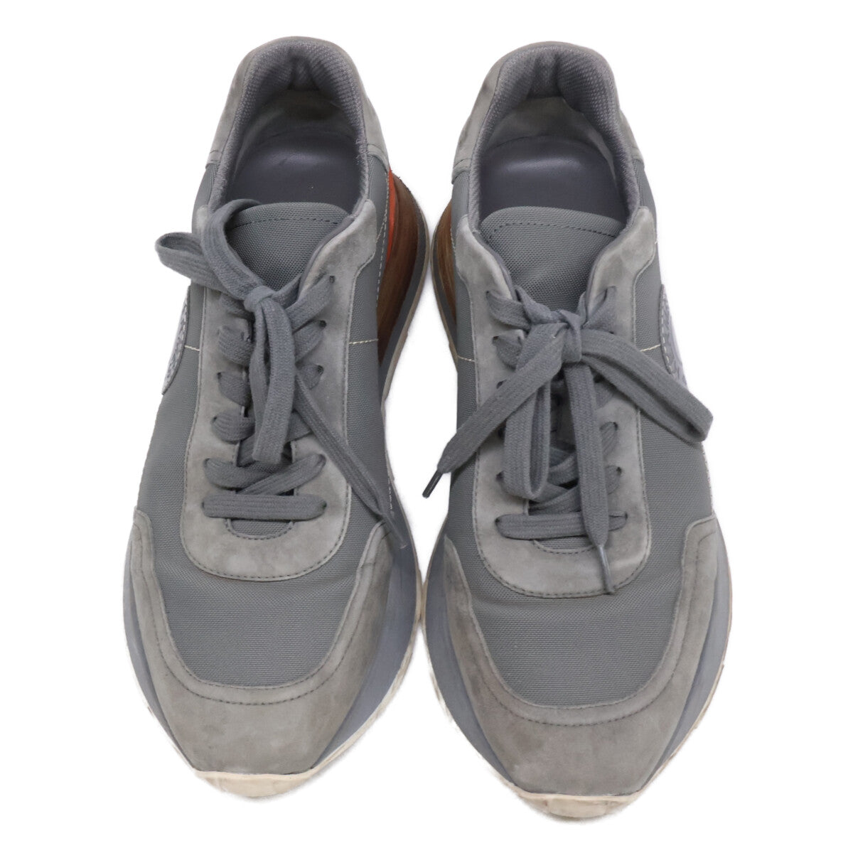 HERMES Drive Sellier Motif Suede/Mesh Sneakers
