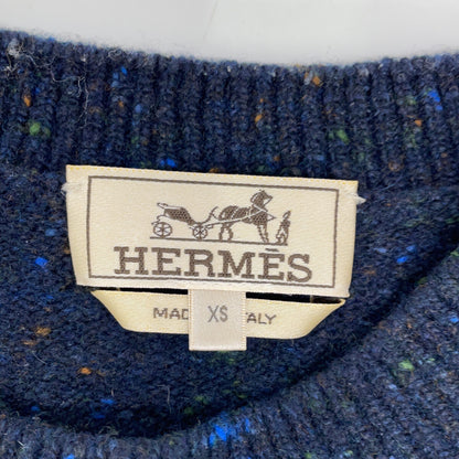 HERMES エルメス ネイビー カシミヤ混 ニットセーター トップス