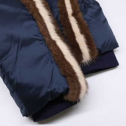 FENDI 芬迪 【全新同款/国内正品】FW0883 水貂毛侧边饰带羽绒夹克 48