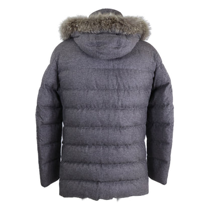 HERNO Herno [Beautiful condition/Domestic authenticity] PI0328U PIACENZA cashmere x silk fur/hooded down jacket 48