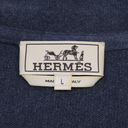 HERMES 爱马仕 麂皮绒山羊绒拼接拉链连帽衫上衣
