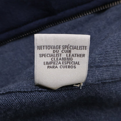 HERMES 爱马仕 麂皮绒山羊绒拼接拉链连帽衫上衣