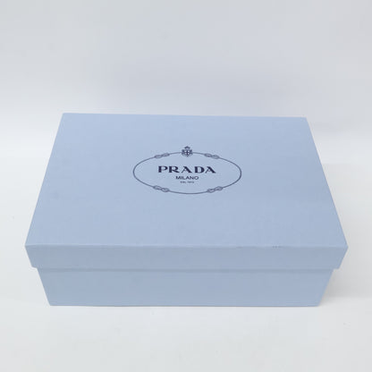 PRADA Velvet Ankle Strap Chunky Heel Sandals Shoes