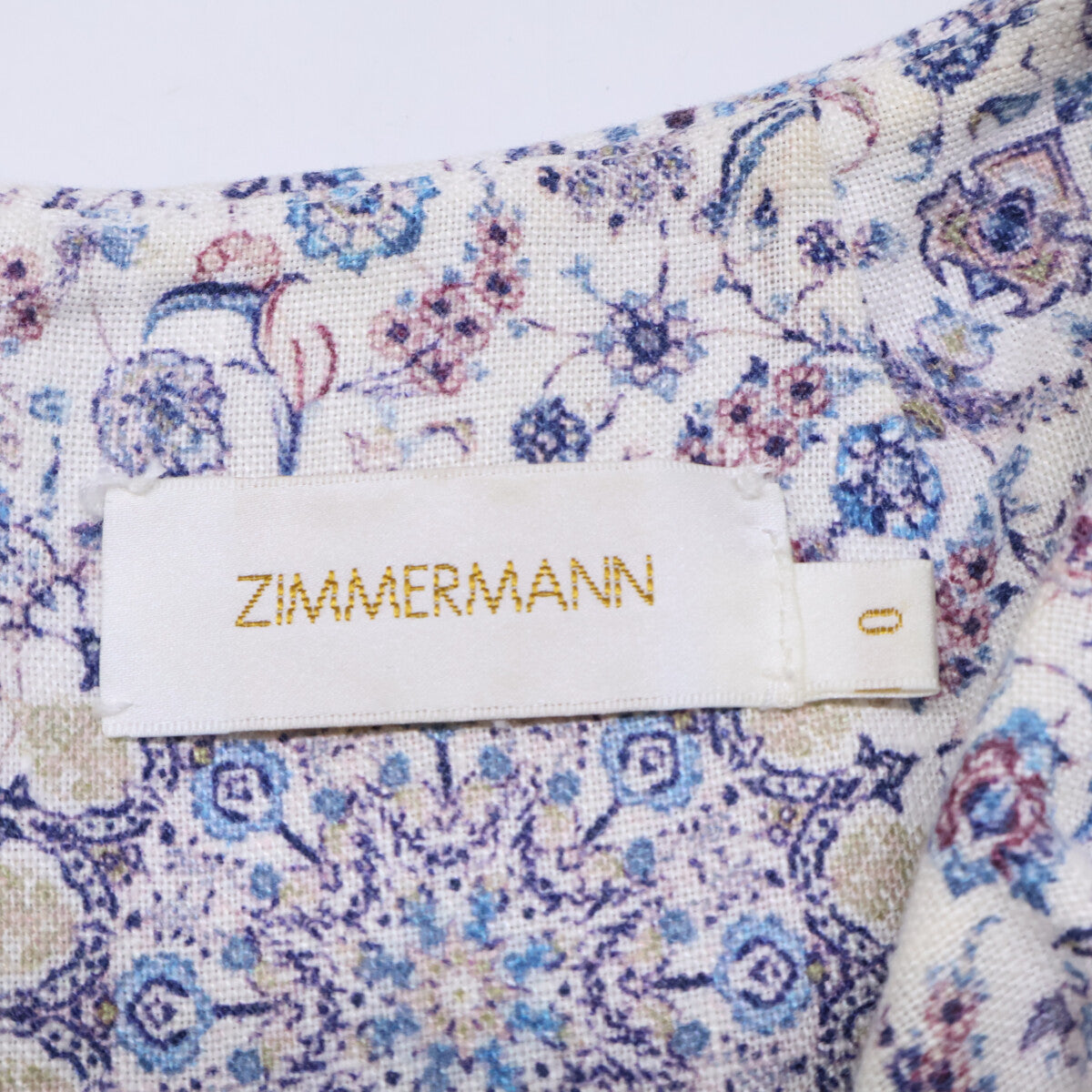 Zimmermann Zimmermann 小碎花 100% 亚麻 迷你连衣裙