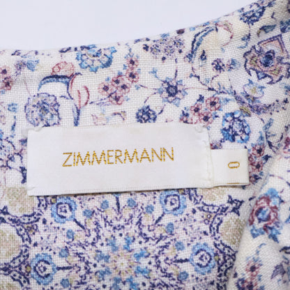 Zimmermann Zimmermann 小碎花 100% 亚麻 迷你连衣裙