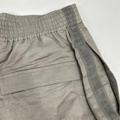 【SALE】 HERMES エルメス グレー リネン混コットン サイドメッシュ ハーフパンツ ボトムス