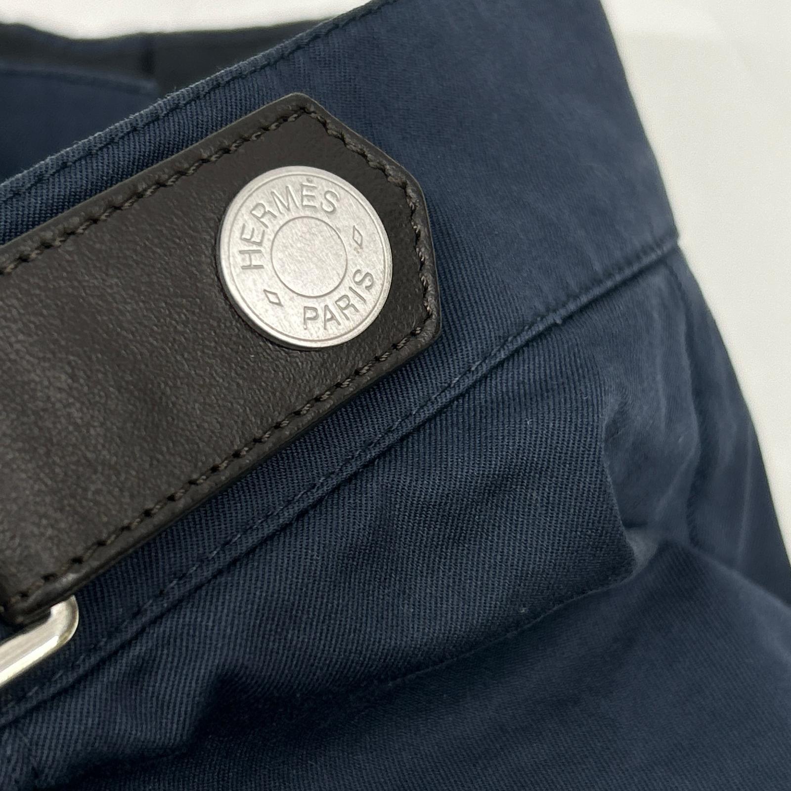 爱马仕 HERMES H555500H3 海军蓝色 Selier 纽扣短裤 下装
