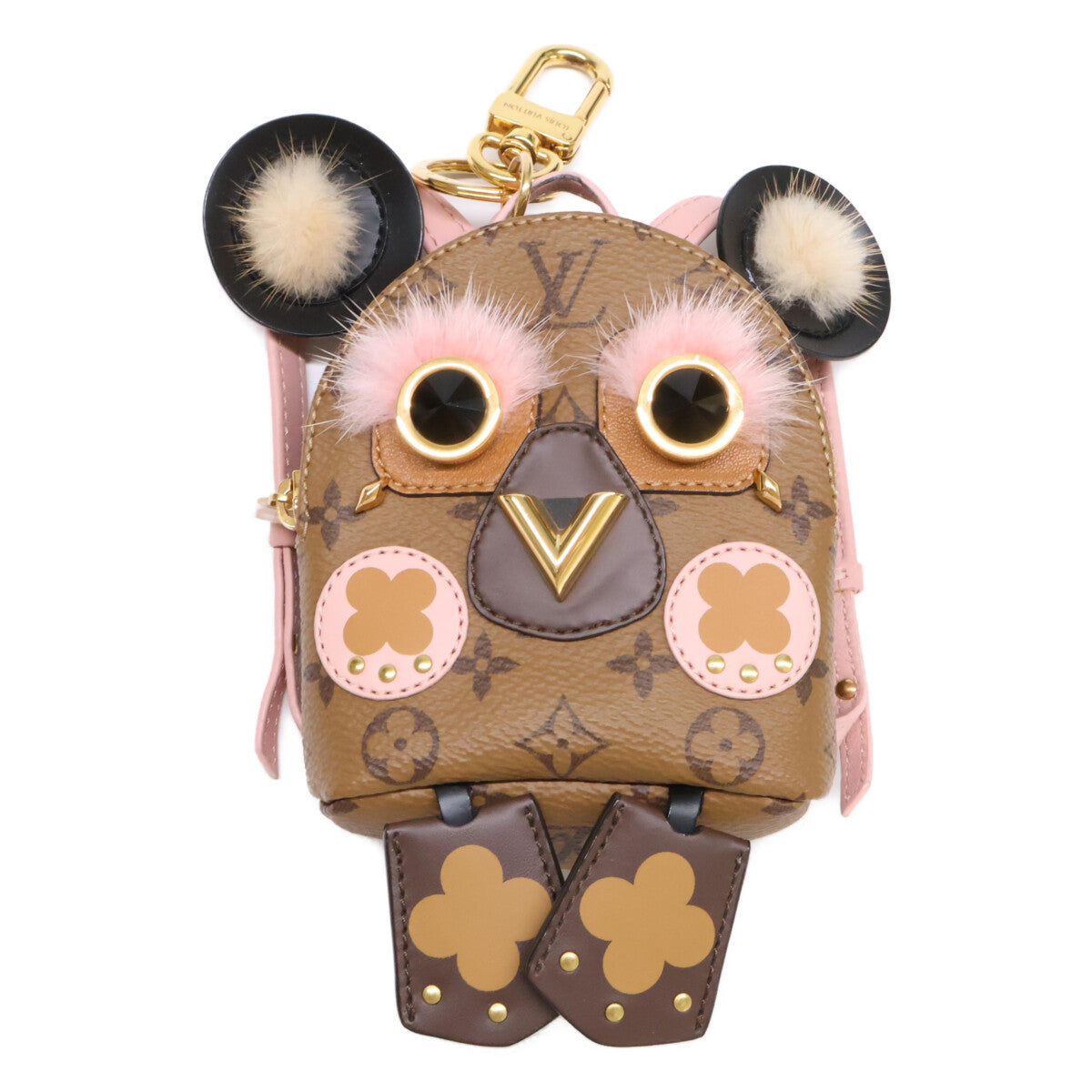 LOUIS VUITTON Louis Vuitton [Beautiful] M69552 Bijou Sac Wild Puppet Monogram Reverse Canvas/Mink Bag Charm Others