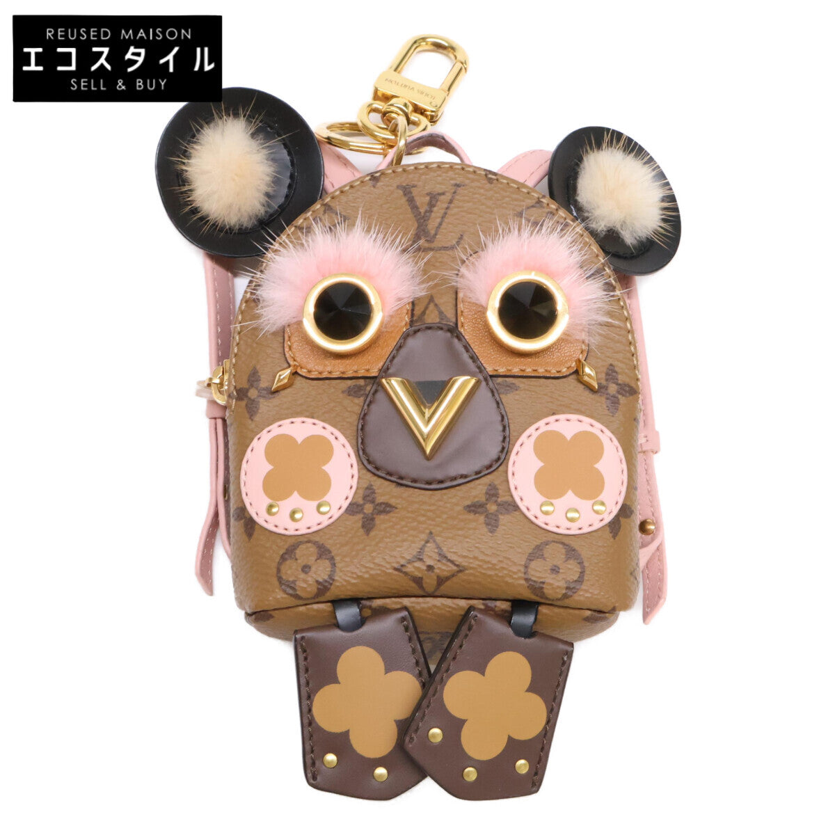 LOUIS VUITTON Louis Vuitton [Beautiful] M69552 Bijou Sac Wild Puppet Monogram Reverse Canvas/Mink Bag Charm Others
