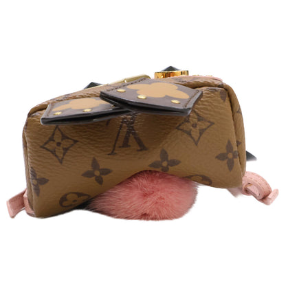 LOUIS VUITTON Louis Vuitton [Beautiful] M69552 Bijou Sac Wild Puppet Monogram Reverse Canvas/Mink Bag Charm Others
