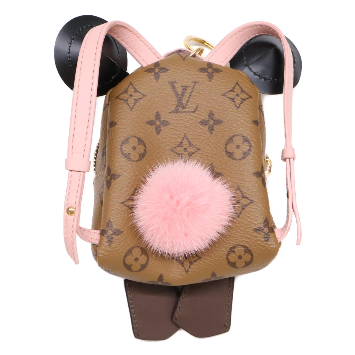 LOUIS VUITTON Louis Vuitton [Beautiful] M69552 Bijou Sac Wild Puppet Monogram Reverse Canvas/Mink Bag Charm Others