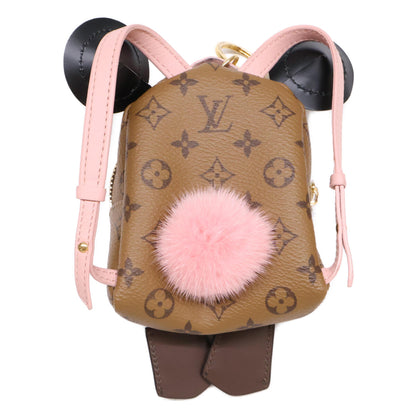 LOUIS VUITTON Louis Vuitton [Beautiful] M69552 Bijou Sac Wild Puppet Monogram Reverse Canvas/Mink Bag Charm Others