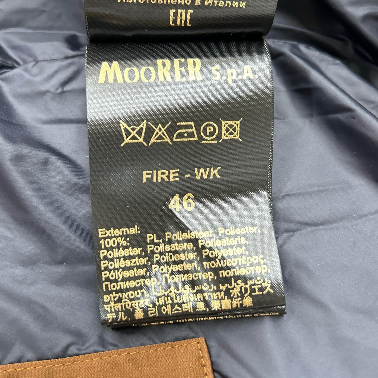MOORER 穆勒 FIRE-WK 海军蓝连帽羽绒马甲 上衣