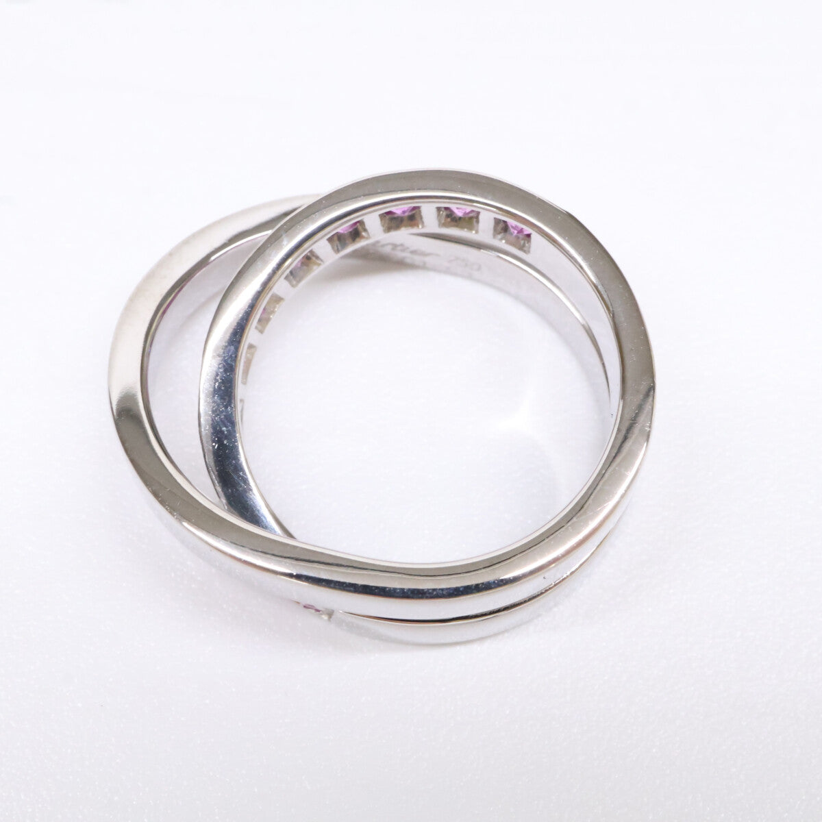 Cartier カルティエ 仕上げ済み 750WG ピンクサファイア パリ リング 指輪