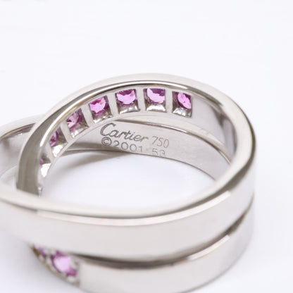 Cartier カルティエ 仕上げ済み 750WG ピンクサファイア パリ リング 指輪