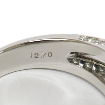 HARRY WINSTON ハリーウィンストン PT950 アクアマリン12.70ct メレダイヤ ロゴ リング リング 指輪