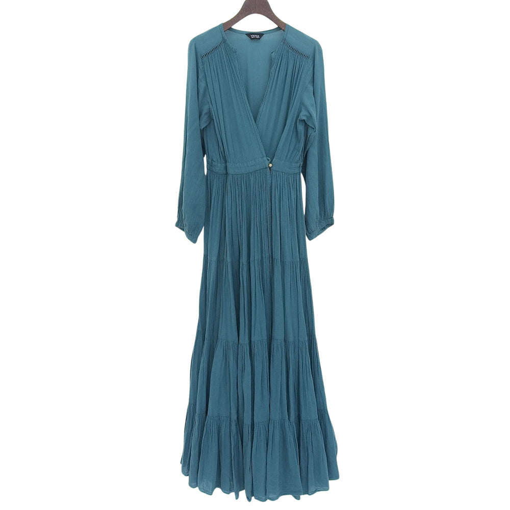 Velnica surplice tiered dress women's blue-green 17119 dress