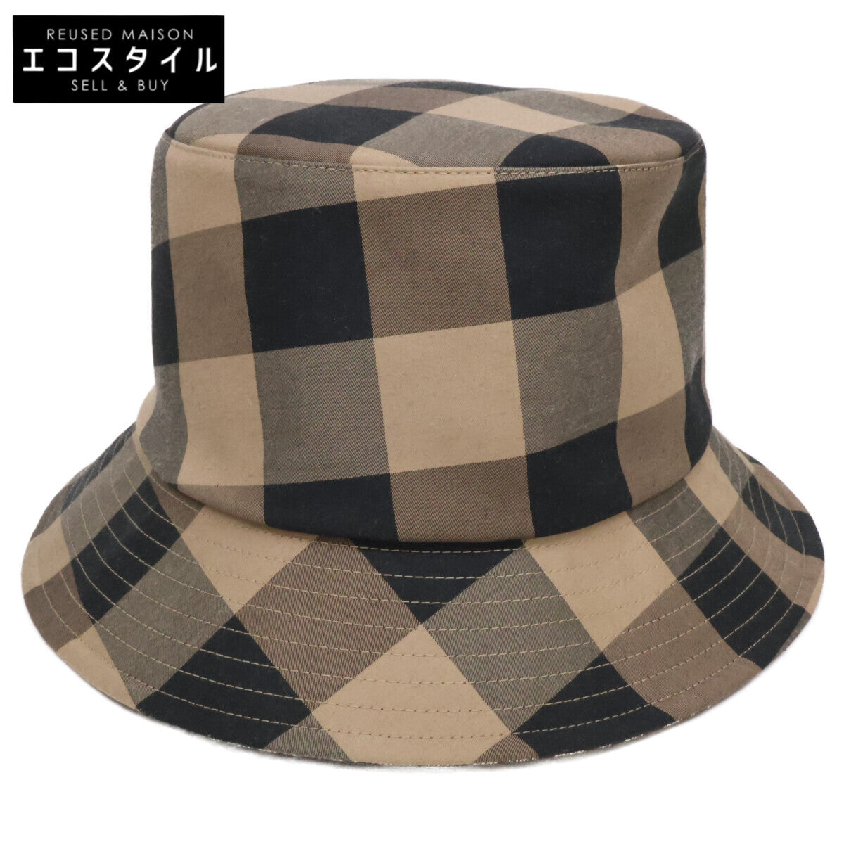 Christian Dior クリスチャンディオール 【美品】04CHE923I142 TEDDY-D ブロックチェック リバーシブル ボブハット 帽子